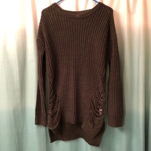 Distressed oversized sweater